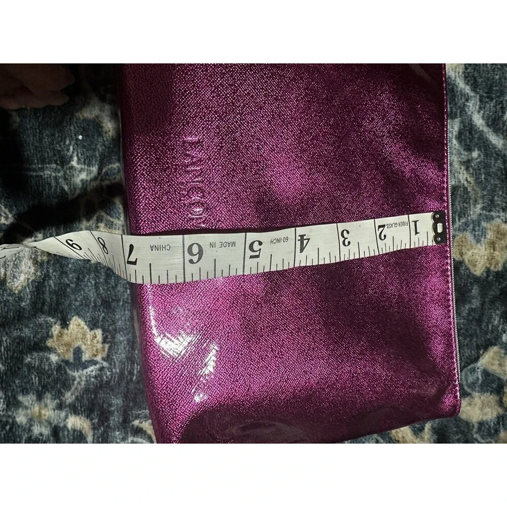 Lancome Makeup Bag, Pouch, Metallic Magenta, Large Zip Closure New GWP Travel